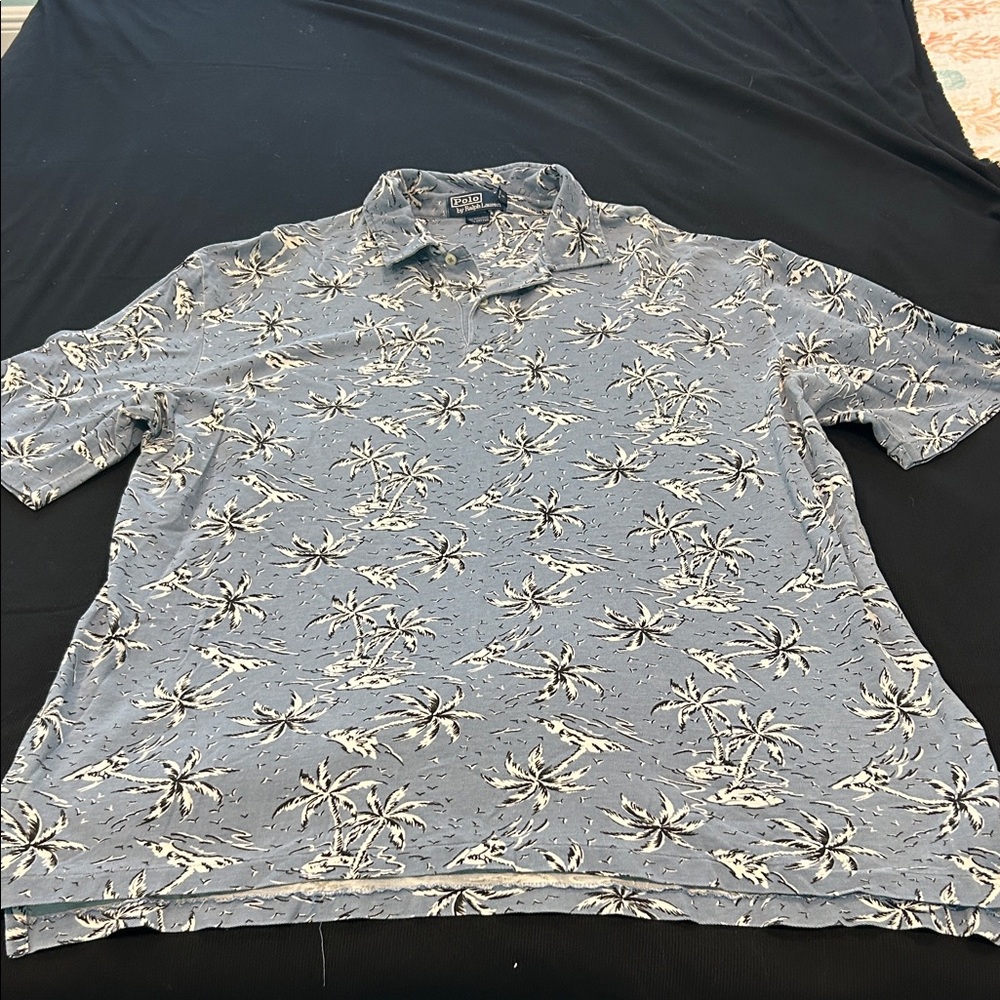 Polo by Ralph Lauren Blue Palm Print Men's Shirt